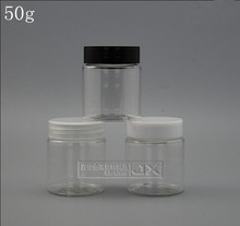 Frascos de plástico de lucency 50 g/ml, frasco vazio para embalagem, preto e branco, frasco de plástico de pomada de sal de banho 2024 - compre barato