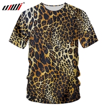 UJWI-Camiseta con estampado de leopardo para hombre y mujer, camisa divertida de animales de piel, 3d, informal, Fitness, blusa de León 2024 - compra barato