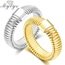 Mytys-anillo metálico de 2 colores para mujer, joyería con tornillo moderno, estilo Steampunk, R2101 R2106 2024 - compra barato