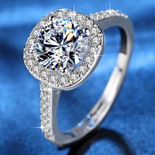 Beiver 2019 New Rhodium Plated Engagement Ring Cubic Zircon Anelli Donna Wedding Rings for Women Shining CZ wedding Rings 2024 - buy cheap
