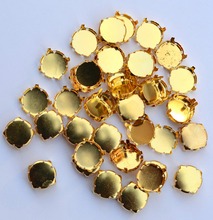 Sew on 4 Holes Brass Round Metal Cup Claw Setting for fitting Rivoli Glass Rhinestone Size 5mm 6mm 8mm 10mm 12mm 14mm 16mm 18mm 2024 - buy cheap