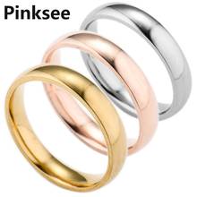 Кольцо для пар голубого цвета розового золота, гладкое простое обручальное кольцо, бижутерия для женщин, ювелирные аксессуары 2024 - купить недорого