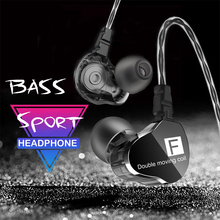 Dual Unit Driver Earphones with Microphone Sport Earphones 3.5mm jack HiFi Bass Headset DJ Music Headphones for iPhone MP3 2024 - buy cheap