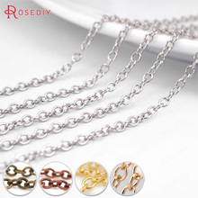 (29426)5 meters Chain width 2MM 3.5MM Silver Color Copper Round Oval Shape Chains Diy Jewelry Findings Accessories Wholesale 2024 - buy cheap