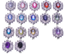 (S0466)280pcs/lot, 30mmx34mm metal rhinestone embellishment,flat back,silver plating,acrylic beads in middle 2024 - buy cheap