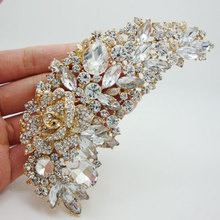 Fashion Elegant Bridal Bridesmaid Clear Rhinestone Crystal Rose Flower Art Nouveau Brooch Pin 2024 - buy cheap