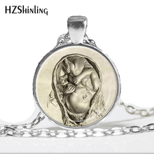 HZ--A300  Fetus Pendant Leonardo  Drawing Doctor Gift ,Artist Gift Black White Gray,Pregnant Mom Necklace HZ1 2024 - buy cheap