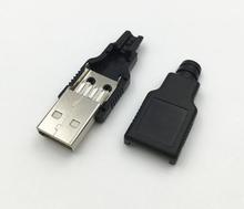 10 шт./партия USB Мужской 4Pin A Тип разъем с пластиковой крышкой для подключения данных интерфейс зарядки 2024 - купить недорого