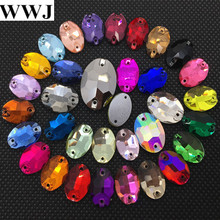 Link1: todos os tamanhos cores forma oval cristal de vidro costurar em strass 7x10 11x16 13x18 17x24mm flatback 2 furos costura contas de jóias 2024 - compre barato