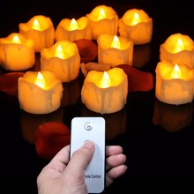 Pack of 12 Flameless Candles Remote Control,Battery Operated Fake Candles For Birthday Wedding Decoration 2024 - buy cheap