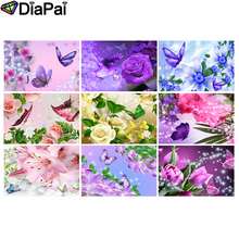 DIAPAI 5D DIY diamante pintura 100% cuadrado completo/taladro redondo "Flor Mariposa" bordado 3D punto de cruz hogar decoración 2024 - compra barato