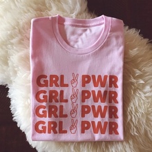 Женская футболка с Феминистская футболка, модная футболка из хлопка в стиле Харадзюку, Grl Pwr 2024 - купить недорого