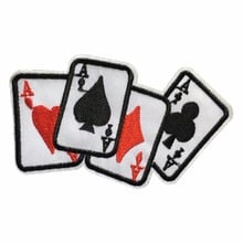 5pcs/lot Poker A Embroidery Patches for Clothes DIY Sewing Accessories Iron on Embroidered Appliques Playing Cards Stickers 2024 - buy cheap