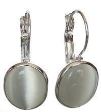 new white opal 925 Solid Sterling Silver Leverback Earrings 1 1/10" 2024 - buy cheap