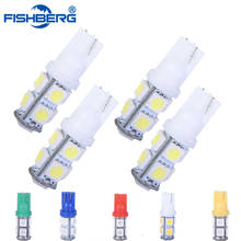 4pcs/lot T10 W5W LED Bulbs 9 SMD 5050 194 168 192 Xenon White Red Blue Green Yellow Warm Wedge License Plate Turn FISHBERG 2024 - buy cheap