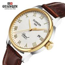 Original GUANQIN Watches Men Mechanical Watch 2021 Leather Clock Luxury Men's Watch Business Waterproof Watches for Men Clock 2024 - buy cheap