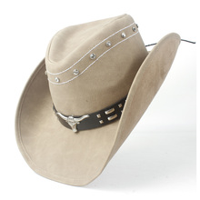 2019 Fashion Lady Cowboy Hat Comfortable Leather Felt Western Cow Head Decoration Cowboy Casual Hat 2024 - buy cheap