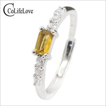 Colfe joia anel de prata, prata de turmalina amarela natural para noivado 3*5mm grau si, joia de turmalina 925 2024 - compre barato