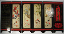 Pantalla plegable de 6 paneles, peces y lotus chinos decorativos para escritorio 2024 - compra barato