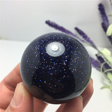 Красивый Звездный натуральный синий песок, кристалл, сфера, шар, драгоценный камень, отлично подходит для медитации, украшение для дома, чакра камень «Reiki» 2024 - купить недорого