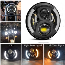 Faro LED para motocicleta 60W, 7 pulgadas, izquierda, derecha, ámbar, intermitente, blanco, DRL, Headlmap, 7 "(1 lámpara) 2024 - compra barato