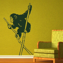 Chimpancé Adhesivo de pared de animales, vinilo extraíble, arte adhesivo para Mural de pared, decoración del hogar 2024 - compra barato