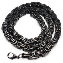 COLLAR o pulsera de Metal para hombre, cadena de caja Bizantina de acero inoxidable de 8mm, Color negro, 7-40 ", venta al por mayor, joyería de regalo para Navidad 2024 - compra barato