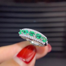 Anillo de Esmeralda real natural, joyería fina de piedras preciosas de Plata de Ley 925, Envío Gratis 2024 - compra barato