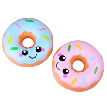 Cute Smiley Donut Squishy Slow Rising Simulation PU Bread Cake Scented Soft Squeeze Toy Stress Relief for Kid Fun Gift 10*10CM 2024 - buy cheap