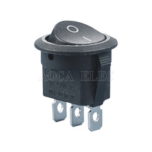 Carregador rápido para barco redondo com 3 pinos e 2 posições, preto, interruptor rocker spdt 10a 125vac 20mm