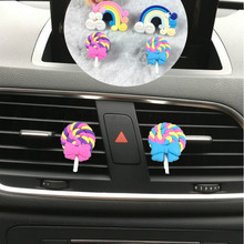 MR TEA Cute Lollipop Rainbow Car Air Freshener Air Outlet Ornament for Lady Car-styling Solid Fragrance Perfume Auto Accessories 2024 - buy cheap
