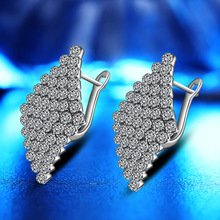 KOFSAC-pendientes de plata de ley 925 para mujer, aretes de lujo de cristal de circonia cúbica AAA, pendiente de piedras preciosas, joyería femenina, el mejor regalo 2024 - compra barato