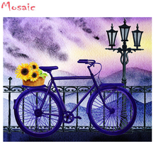 Full Square/round Diamond Embroidery Blue Bicycle And Sunflowers 5d DIY Diamond Painting Cross Stitch Kits 5D Mosaic Decor 2024 - buy cheap