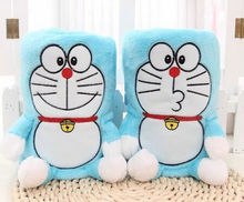 Plush roll blanket 1pc 95cm cartoon sweet kiss Doraemon soft flannel office warm rest toy creative gift for kids baby 2024 - buy cheap