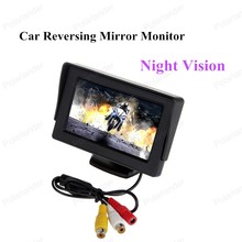 hot sell Car Reversing Mirror Monitor 4.3 Inch LED display with Night Vision Rear View Camera CCD 2024 - buy cheap