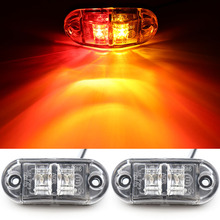 Luz LED de posición lateral de 12V y 24V para coche, luz externa de advertencia, luz trasera para remolque, camión, lámpara de doble color rojo y ámbar, 2 uds. 2024 - compra barato