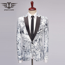 Plyesxale-Blazer ajustado para Hombre, chaqueta informal con estampado de dibujos animados, estilo Anime, a la moda, Q469 2024 - compra barato