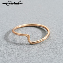 Cxwind anel de arame geométrico, anéis de ouro ondulados para mulheres, joias de articulações de dedo, bijuteria estilosa 2024 - compre barato