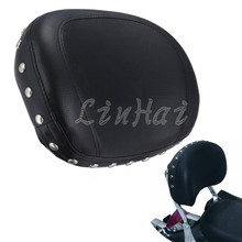 Motorcycle Black Rear Passenger Backrest Seat Stud Studded Cushion Pad For Harley Sportster Dyna Honda Suzuki 2024 - buy cheap