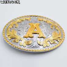 Westbuck marca novo estilo western men ouro carta inicial uma fivela de cinto com metal oval cinto cowboy com cinto de plutônio presentes do feriado 2024 - compre barato