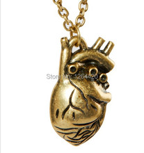 2014 New Arrival Anatomy Of Hollow Heart Pendant Necklace Anatomical Heart Pendant Wholesale 24pcs/lot 2024 - buy cheap
