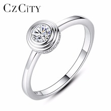 CZCITY-Anillo de plata de primera ley y Circonia cúbica para mujer, sortija, plata esterlina 925, Zirconia, circonita, zirconita, zirconita, 1 quilate, boda 2024 - compra barato