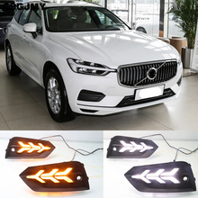 CSGJMY-luces de día LED para coche Volvo, lámpara antiniebla DRL de 12V con 2 luces de circulación diurna, función fluctuante, para modelo XC60 2018 2019 2024 - compra barato