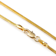 MxGxFam 45cm Slim Snake Chain Necklaces For Women 24 k Pure Gold Color 2 mm width Jewelry Fashion Lead and Nickel Free 2024 - buy cheap