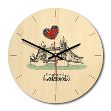 Notre Dame de Paris London Bridge Rome Designer Cartoon Wall Clock Home Room Decor Creative Clock Child Kids Girls Gifts 2024 - buy cheap