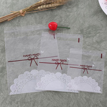 100 pcs Lovely White Lace Bow-knot Cookies Candy Self-adhesive Plastic Bags,Baking Gift Package Bags Wedding Decoration 2024 - buy cheap