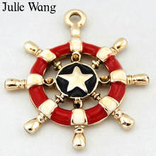 Juta wang pingentes de amuletos em esmalte vermelho e branco, 8 peças, colar de brincos, artesanato, joalheria, acessório de fabricação 2024 - compre barato