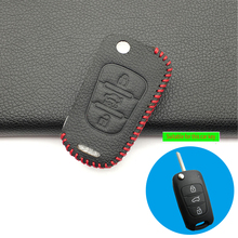 100% Leather Case Car Key Cover For Kia Sportage Sorento RIO K2 K5 For Hyundai i20 i30 i35 iX20 iX35 Solaris Verna 2024 - buy cheap