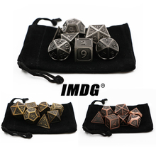 IMDG 7pcs/set Creative RPG Game Dice Polyhedron Metal Dice DND New Font Ancient Color Digital Game Dice 2024 - buy cheap