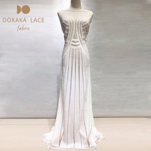 Unique Design White Sequined Net Lace Fabric African French Women Wedding Party Dresses Sequined Fabrics Embroidery Guipure Lace 2024 - buy cheap